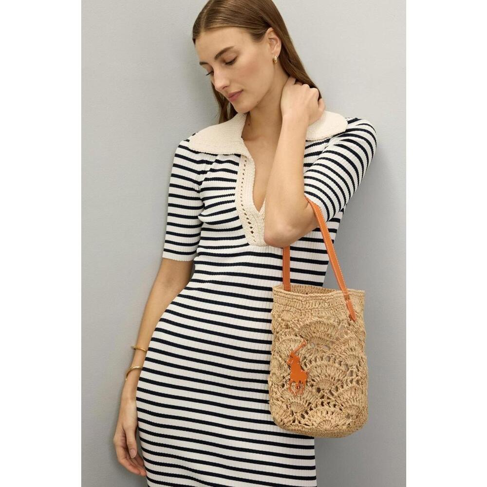 Polo Ralph Lauren Crochet Mini Bucket Bag – As Is (Broken Weave & Fraying) - Picture 2 of 11